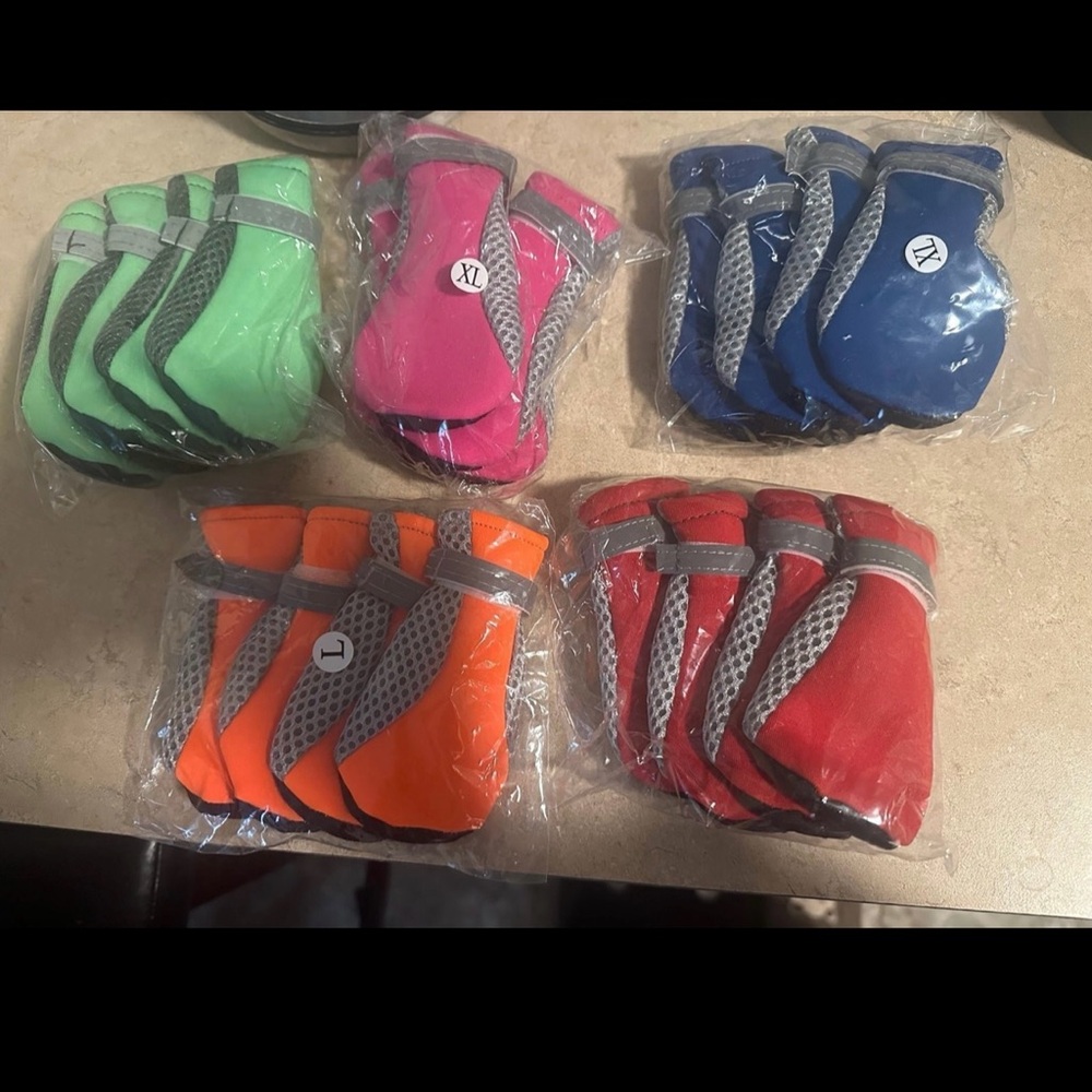 Colorful Dog Booties 5 Sets